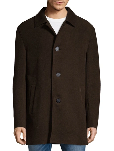 Cole Haan Wool Cashmere Topper Coat In Espresso