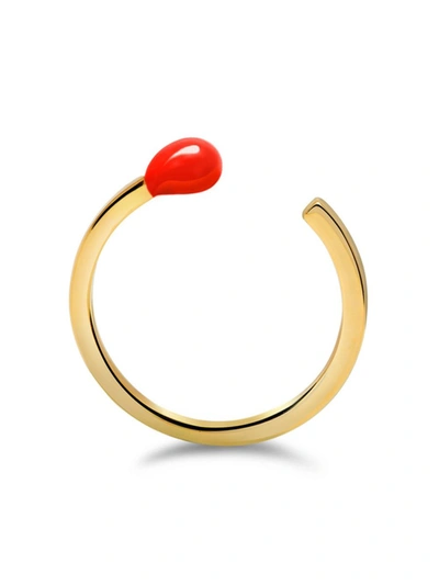 Gabi Rielle Women's Neon 18k Gold Vermeil & Enamel Matchstick Ring In Gold