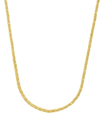 Shop Saks Fifth Avenue Men's 14k Yellow Gold Square Beveled Byzantine Chain Necklace