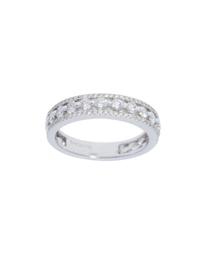 Shop Nephora Women's 14k White Gold And Diamonds Pave Side Ring