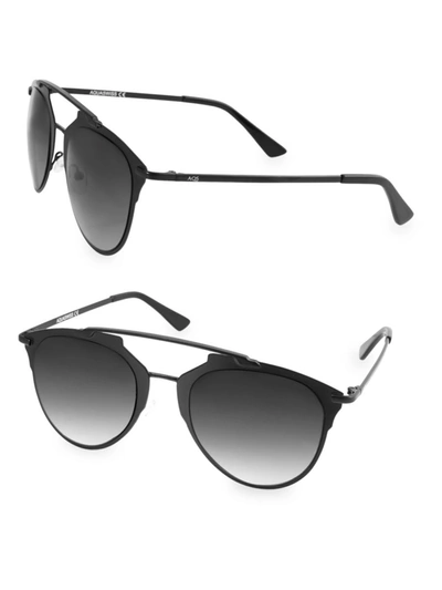 Shop Aqs Women's Alfie 52mm Aviator Sunglasses In Charcoal