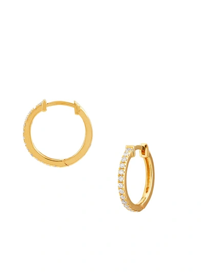 Shop Saks Fifth Avenue Women's 14k Yellow Gold & Diamond Hoop Earrings