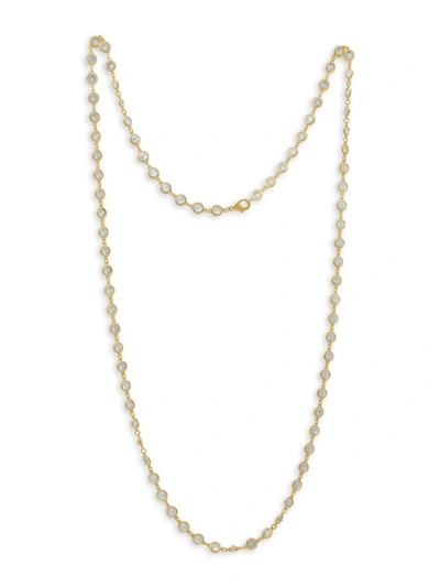 Shop Jan-kou Women's 14k Goldplated & Cubic Zirconia Necklace In Brass
