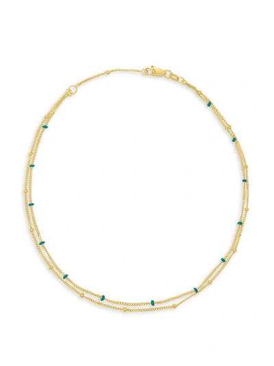 Shop Saks Fifth Avenue Women's 14k Yellow Gold Double Strand Anklet