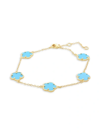 Shop Jan-kou Women's 14k Goldplated & Synthetic Turquoise Bracelet