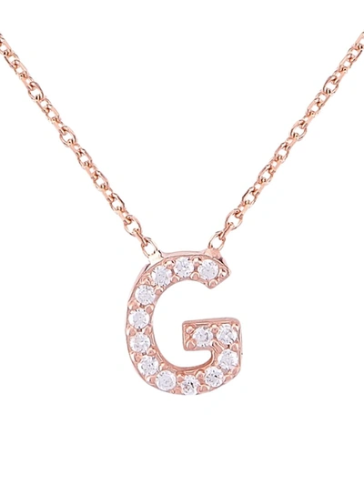 Gabi Rielle Women's Love Is Love 14k Gold Vermeil & Pave G Initial Necklace In Letter G