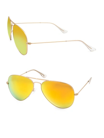 Shop Aqs Women's James 58mm Aviator Sunglasses In Yellow