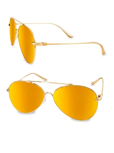 Shop Aqs Women's Tommie 60mm Aviator Sunglasses In Orange