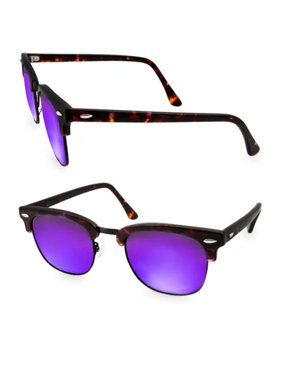 Shop Aqs Women's Milo 49mm Clubmaster Sunglasses In Purple