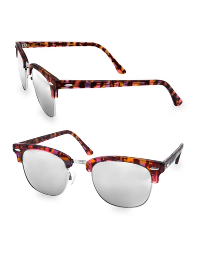 Shop Aqs Women's Milo 49mm Clubmaster Sunglasses In Metal