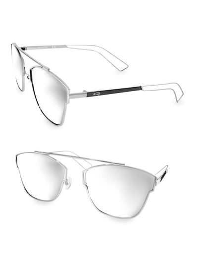 Shop Aqs Women's Emery 59mm Square Sunglasses In Silver