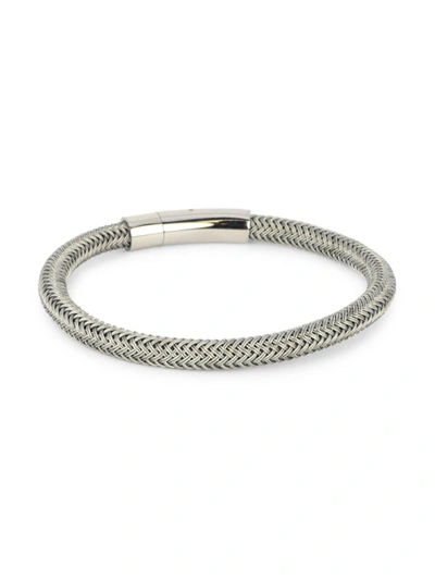 Shop Jean Claude Men's Stainless Steel Woven Bracelet In Neutral