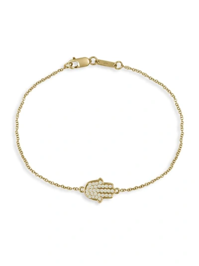 Shop Nephora Women's 14k Yellow Gold & Diamond Hamsa Bracelet