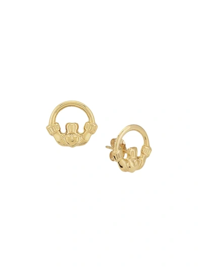 Shop Saks Fifth Avenue Women's 14k Yellow Gold Claddagh Earrings