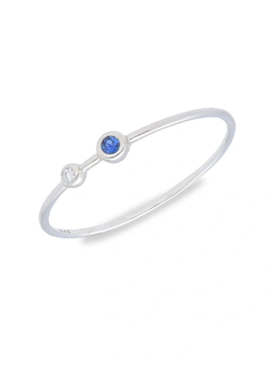 Shop Nephora Women's 14k White Gold, Diamond & Sapphire Ring/size 6.5