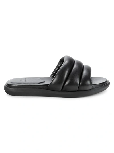 Shop Marc Fisher Ltd Women's Yessy Quilted Leather Slides In Black