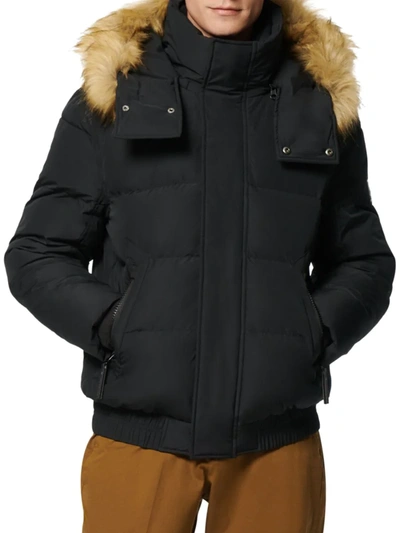 Shop Marc New York Men's Umbra Faux Fur-trim Down Parka In Black