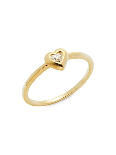 Shop Saks Fifth Avenue Women's 14k Yellow Gold & Diamond Heart Ring