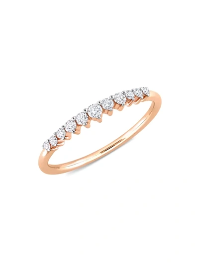 Shop Saks Fifth Avenue Women's 14k Rose Gold & Diamond Stackable Ring