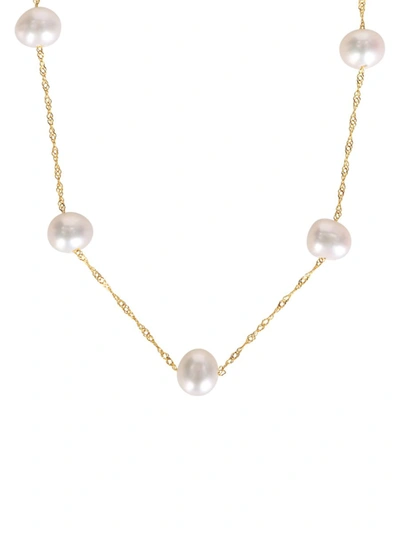 Shop Sonatina Women's 14k Yellow Gold & 5-6mm Freshwater Pearl Necklace
