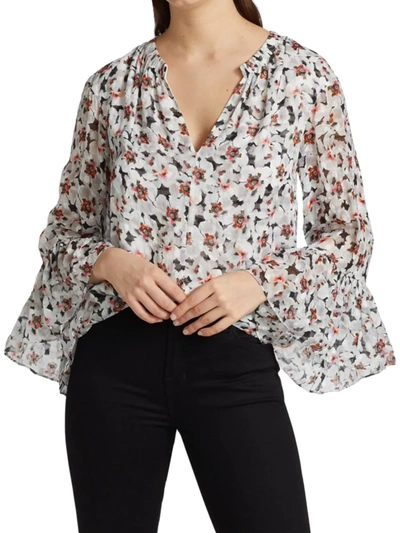 Shop Tanya Taylor Women's Harper Floral Bell-sleeve Top In Neutral