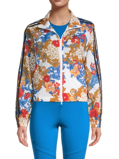 Shop Adidas Originals Women's Baroque Floral Track Jacket In Neutral