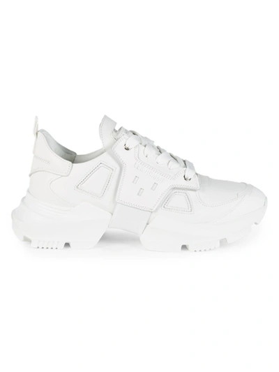 Shop Les Hommes Men's Chunky Leather Sneakers In White
