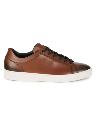 Shop Bruno Magli Men's Diego Leather Sneakers In Brown