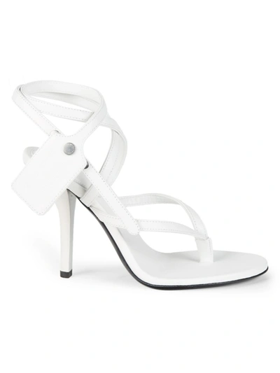 Shop Off-white Women's Ziptie Leather Sandals In White