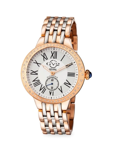 Shop Gv2 Women's Astor Two Tone Stainless Steel & Diamond Bracelet Watch In White