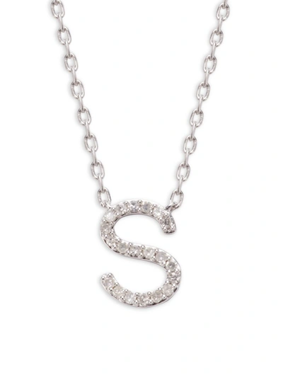 Shop Effy Eny Women's Sterling Silver & 0.15 Tcw Diamond S Initial Pendant Necklace