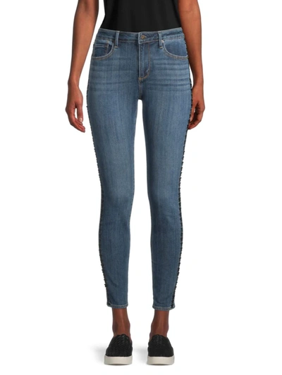 Shop Driftwood Women's Star Stripe Skinny Jeans In Blue