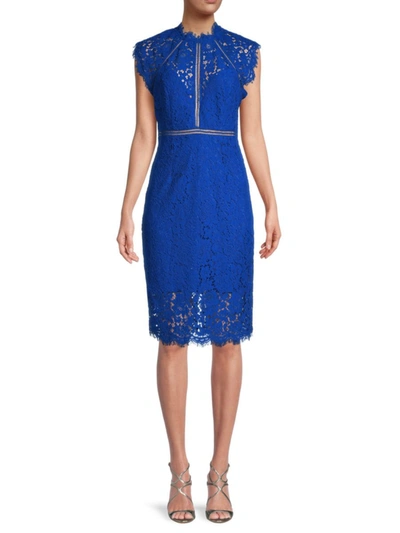 Shop Bardot Women's Lace Sheath Dress In Cobalt