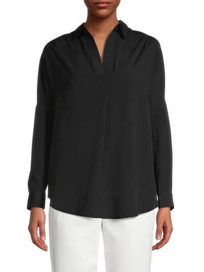 Shop French Connection Women's Rhodes Crepe Blouse In Black
