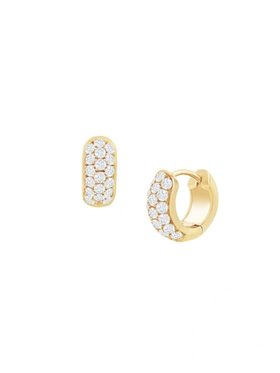 Shop Nephora Women's 14k Yellow Gold & Diamond Huggie Earrings