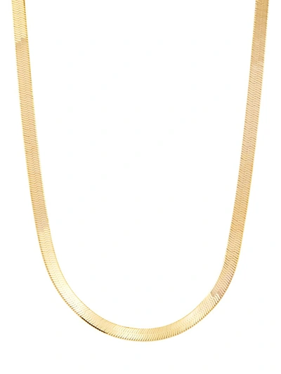 Shop Saks Fifth Avenue Women's Basic 18k Goldplated Sterling Silver Herringbone Chain Necklace/18"