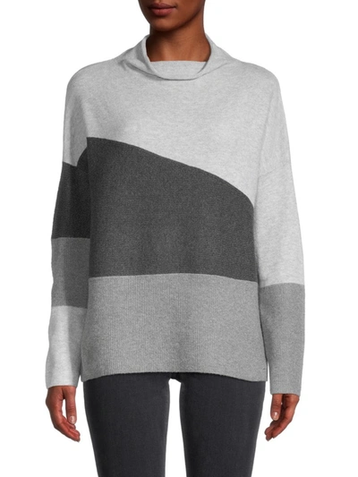 Shop French Connection Women's Sophia Colorblock Sweater In Grey