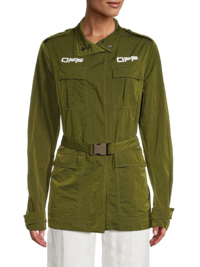 Shop Off-white Women's Nylon Field Jacket In Green