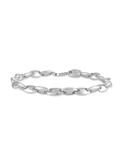 Shop Esquire Men's Jewelry Men's Sterling Silver Puff Mariner Link Chain Bracelet