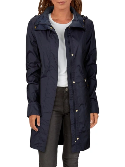 Shop Cole Haan Women's Packable Raincoat In Indigo