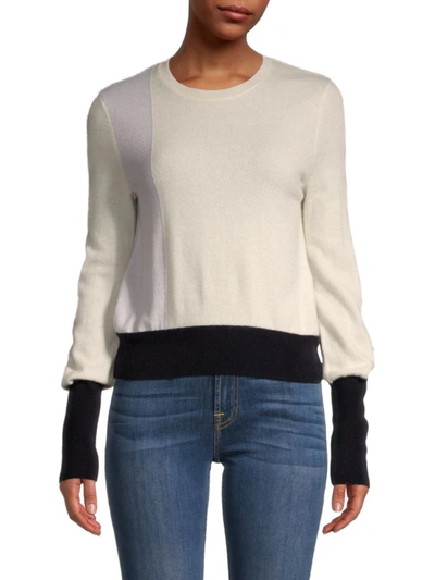 Shop Naadam Women's Colorblock Cashmere Sweater In White