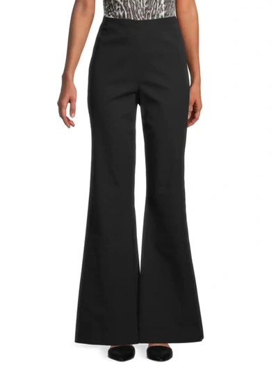 Shop Donna Karan Women's Stretch Flare Pants In Black