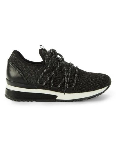 Shop J/slides Women's Urban Sport Melba Knit Sneakers In Black