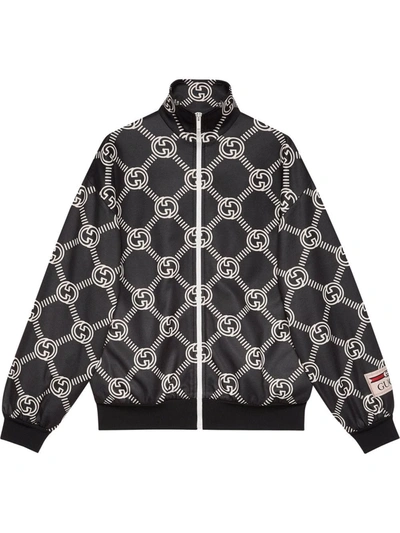 Shop Gucci Gg-logo Zip-up Jacket In Black