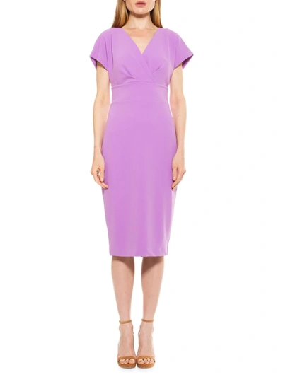 Shop Alexia Admor Women's Draped Surplice Sheath Dress In Lilac