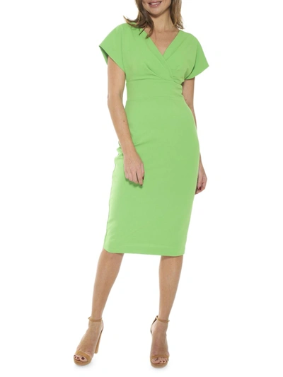Shop Alexia Admor Women's Draped Surplice Sheath Dress In Green