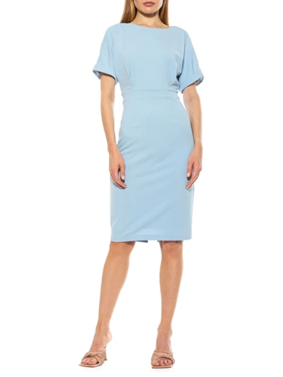 Shop Alexia Admor Women's Jacqueline Rolled-cuff Sheath Dress In Halogen Blue