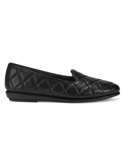 Shop Aerosoles Women's Betunia Quilted Leather Loafers In Black