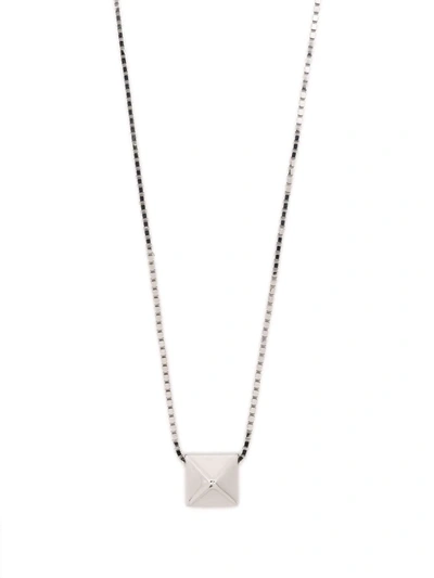 Shop Valentino Rockstud Chain Necklace In Silber