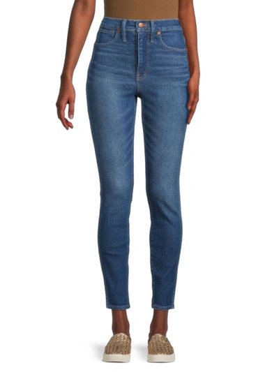 Shop Madewell Women's High-rise Ankle Skinny Jeans In Winston Wash Blue